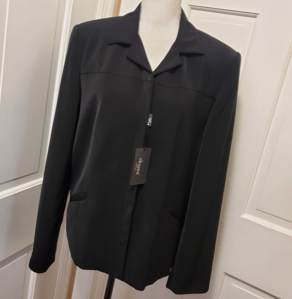 Elegant Collection Black Blazer/Jacket size 14, Classic, Business Casual